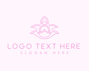 Fitness - Yoga Pose Lotus logo design
