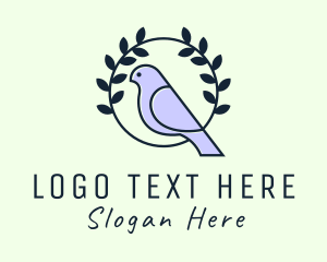 Pigeon - Nature Leaf Bird logo design