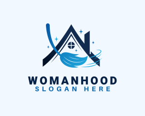 Homemaking - Housekeeping Cleaning Broom logo design