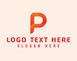 Music Studio - Orange Letter P logo design