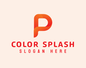 Orange Letter P logo design