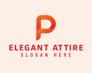 Formal - Orange Letter P logo design
