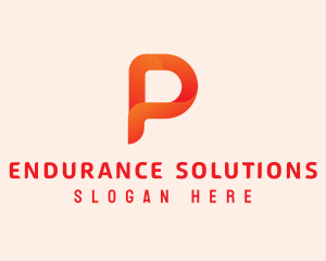 Orange Letter P logo design