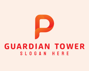 Orange Letter P logo design