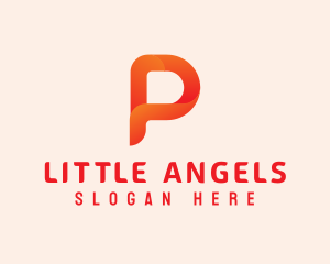 Orange Letter P logo design