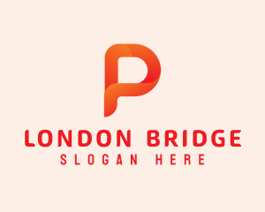 Orange Letter P logo design