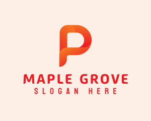 Orange Letter P logo design