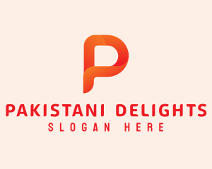 Orange Letter P logo design