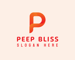 Orange Letter P logo design