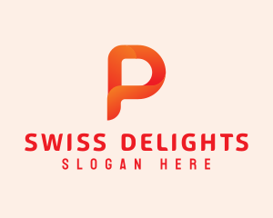 Orange Letter P logo design