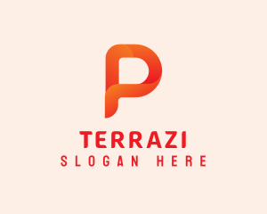 Orange Letter P logo design