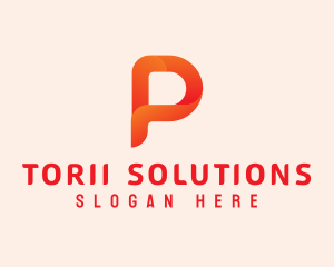 Orange Letter P logo design