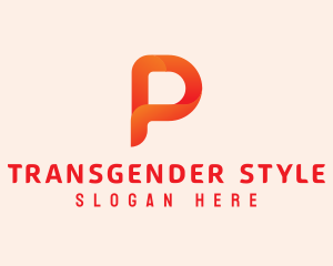 Orange Letter P logo design