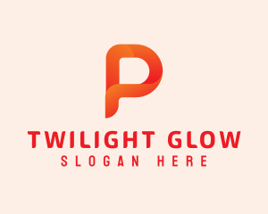 Orange Letter P logo design