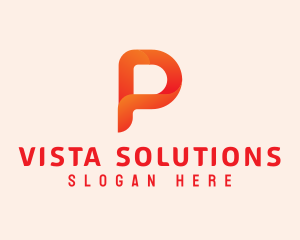 Orange Letter P logo design