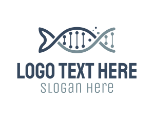 Gene - Fish DNA Genetics logo design