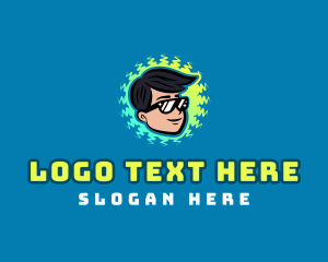 Cheerful - Charming Boy Sunglasses logo design