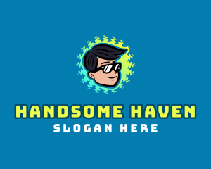 Cartoon Boy Sunglasses logo design