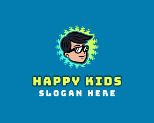 Cartoon Boy Sunglasses logo design