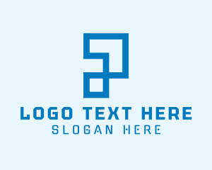 Internet - Blue Business Letter P logo design