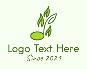 Organic Musical Leaf logo design