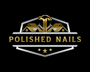 Roofing Hammer Nails Repair logo design