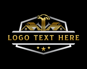 Window - Roofing Hammer Nails Repair logo design