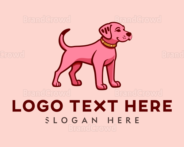 Pink Puppy Dog Cartoon Logo