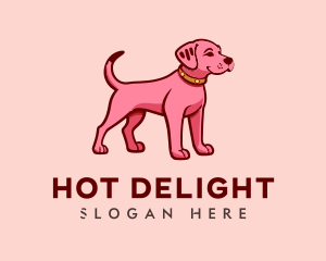 Pink Puppy Dog Cartoon logo design