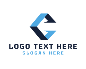 Shape - Blue Box G logo design