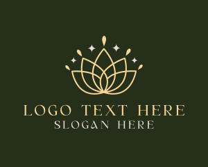 Crown - Lotus Flower Crown logo design