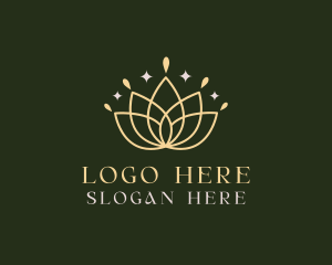 Esthetician - Lotus Flower Crown logo design