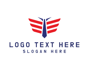 Tie - Necktie Wings Pilot logo design