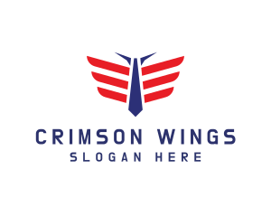 Necktie Wings Pilot logo design