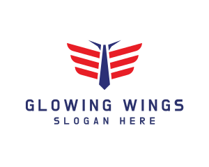 Necktie Wings Pilot logo design