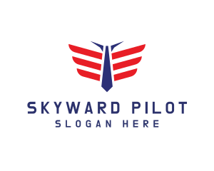 Pilot - Necktie Wings Pilot logo design