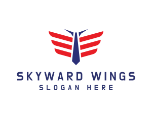 Necktie Wings Pilot logo design