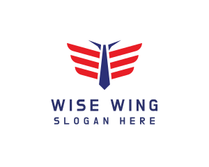 Necktie Wings Pilot logo design