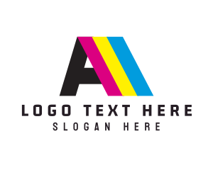 Color - Colorful Print Letter A logo design