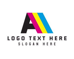 Letterpress - Colorful Print Letter A logo design