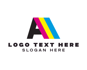 Ink Supplier - Colorful Print Letter A logo design