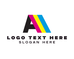 Print - Colorful Print Letter A logo design