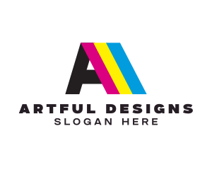 Colorful Print Letter A logo design