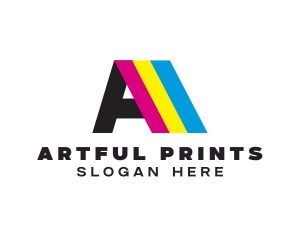 Colorful Print Letter A logo design