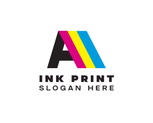 Print - Colorful Print Letter A logo design