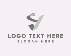 Initial - Folding Origami Ribbon Letter Y logo design