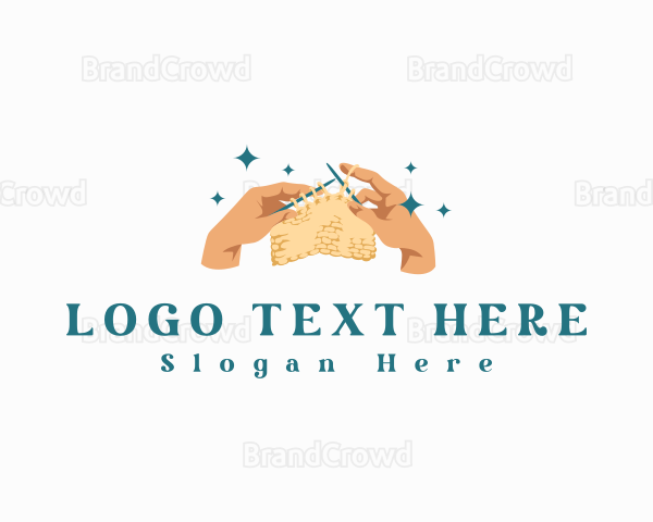 Hand Knitting Crochet Logo