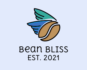 Flying Coffee Bean logo design