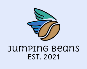 Flying Coffee Bean logo design