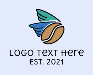 Flying - Flying Coffee Bean logo design